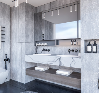 现代卫生间 卫浴用品 喷淋 花洒 台盆 马桶 洗手台 洗浴间 镜子